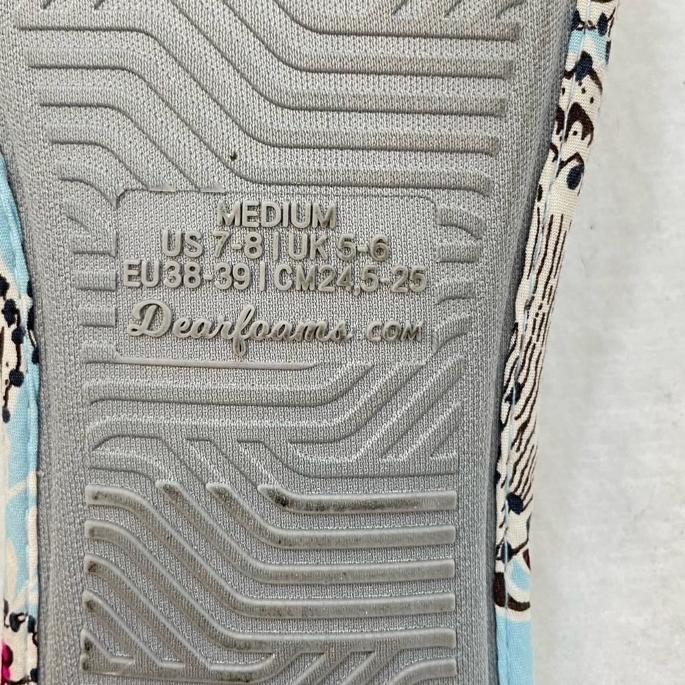 Dearfoams Angela Paisley Slides Medium 7/8 Memory Foam Cozy Boho House Slippers - Picture 5 of 9